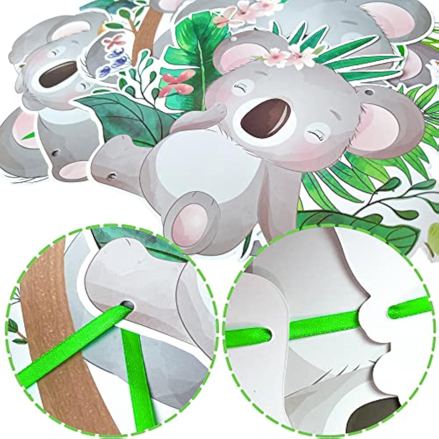 Kaola Birthday Party Decorations Koala Happy Birthday Door Signs Koala Theme Cutouts Banners For Jungle Safari Birthday Party Wild One Party Baby Shower Supplies