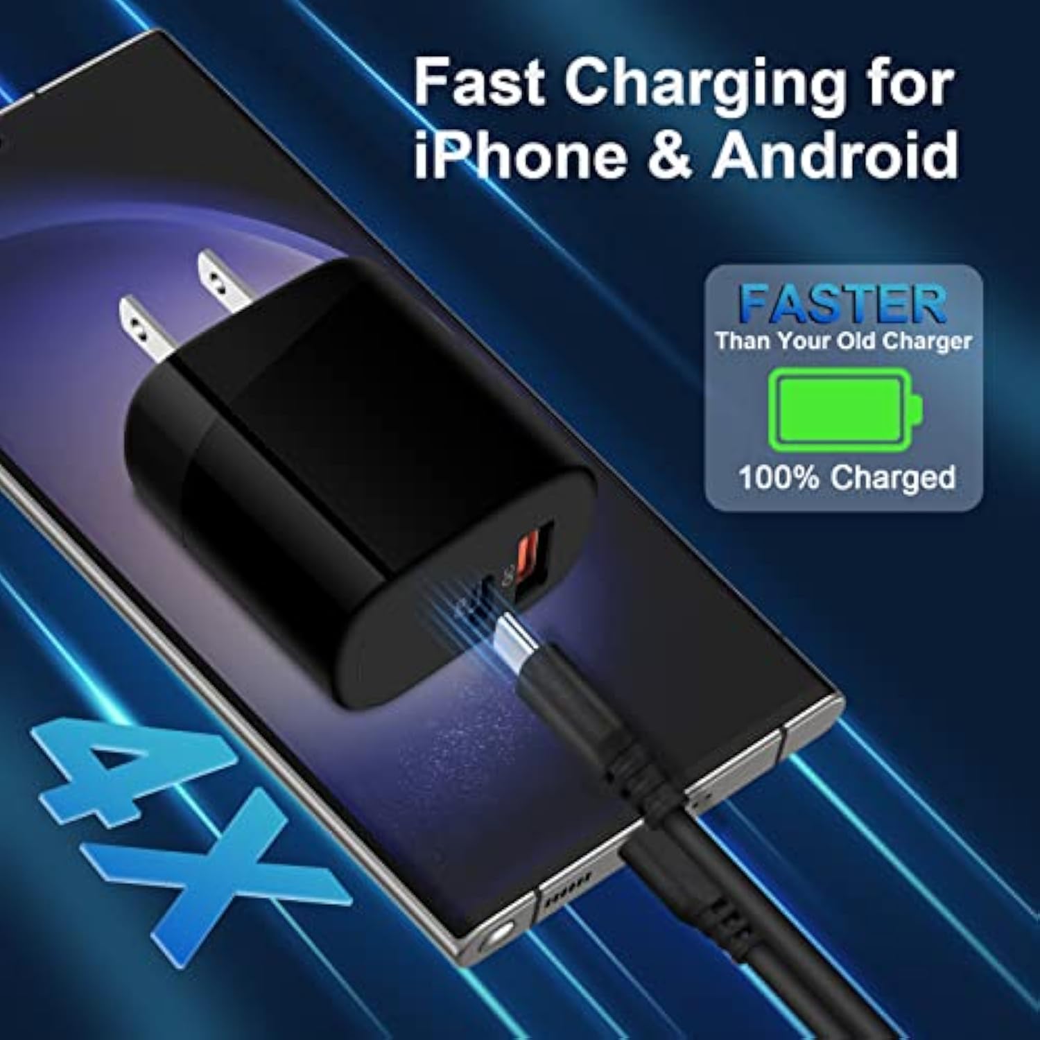 Samsung Fast Charger Block For Samsung Galaxy A36 5G A17 A16 A55 A56 A26 A15 S25 Edge Ultra S24 Fe S23 S22 S21 S20,Z Fold 7,Z Flip 7,Type C Wall Charger Box For Iphone 16 Pro Max 15 14 13 12,Pixel 9