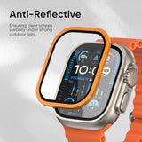 Nanoarmour For Apple Watch Ultra 3 / Ultra 2 Screen Protector With Anti-Reflective For 49Mm Iwatch Ultra 1 Tempered Glass: Enhance Display, Easy To Install, Aluminum Frame - Original Black