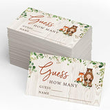 Baby Shower Games – Guess How Many Candy Jar Game, Woodland Forest Animals Theme, 50 Cards & Sign