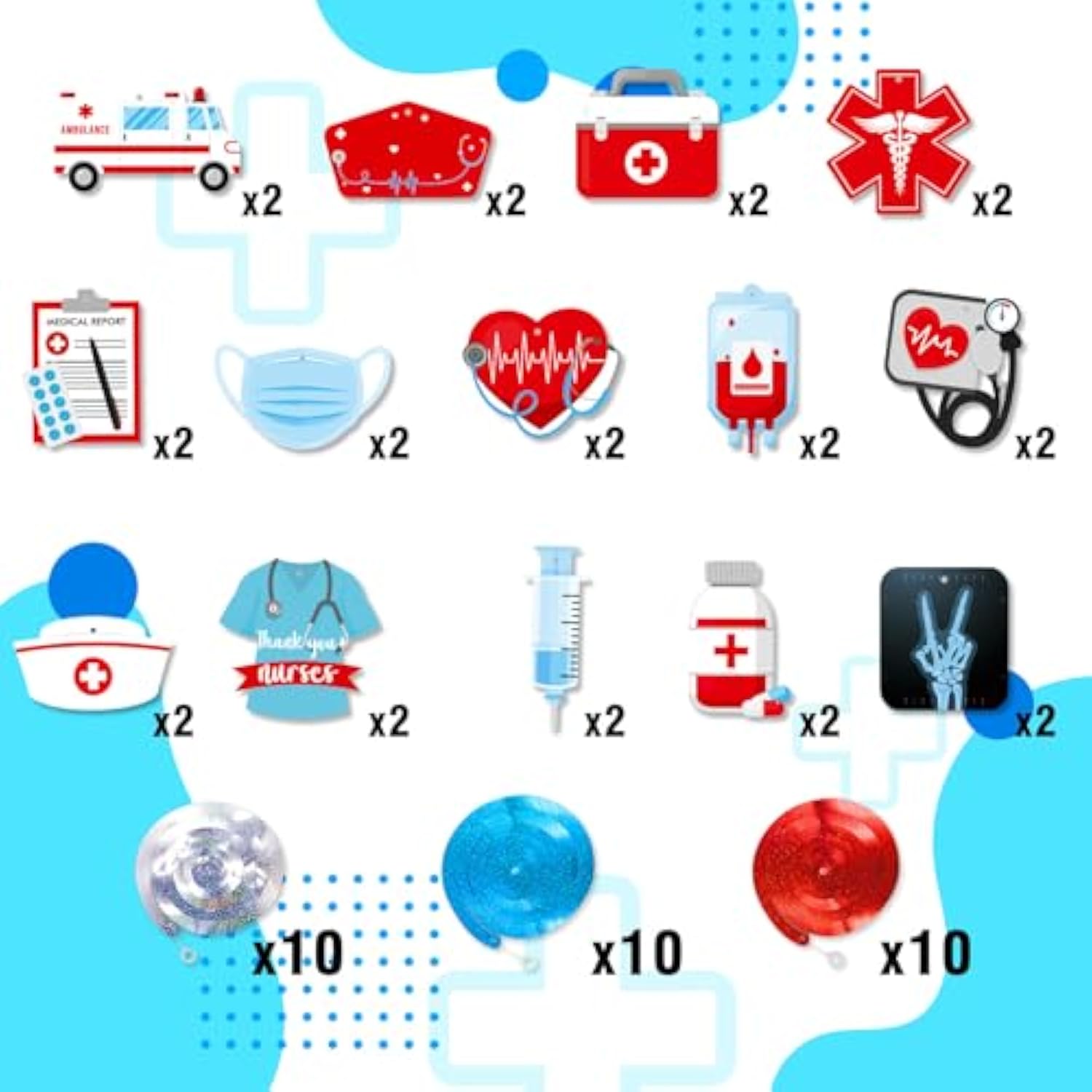 30 Pcs Nurse Swirl Decorations, Graduation, Doctor, Nursing Birthday Streamers