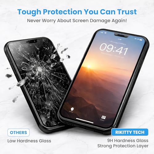 High-Strength 9H Tempered Glass Screen Protector & Camera Lens Protector for iPhone 17 Pro with Easy Installation Tray & Tools, Clear HD Glass