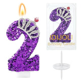 Purple Birthday Candle Crown Number 2 Candles Cake Candle,Purple Birthday Cake Topper Cupcake Decorations Party Decor For Girls And Women Anniversary Celebrations Supplies Favors
