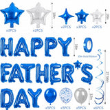 Happy Fathers Day Balloons Father's Day Banner for Father's Day Party Decorations (Fathers Day Blue)