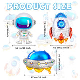 6 Pcs Astronaut Ufo Rocket Foil Balloons For Kids - Space Party Decorations For Baby Shower, Universe Space Themed Birthday Party Decor