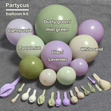 Dusty Green Purple Balloon Arch Garland Double Stuffed Pastel Light Lavender Oilve White Sand Balloon Kit For Neutral Baby Shower Birthday Wedding Summer Party Decoration