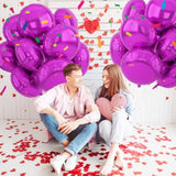 20Pcs Hot Pink Round Shaped Balloons, 18 Inch Round Foil Balloon, Round Aluminum Foil Helium Balloons For Birthday Valentine'S Day Party Wedding Bridal Shower Anniversary Bachelorette Decorations