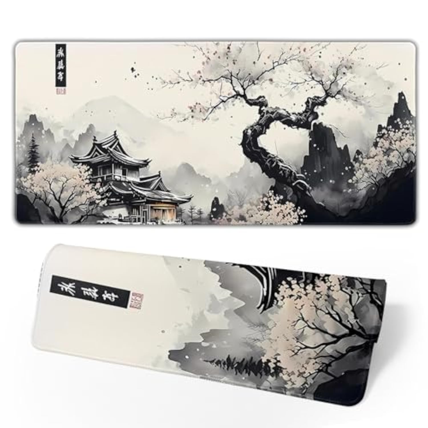 Japanese Mouse Pad, Large Japanese Desk Mat, Xl Anime Gaming Keyboard Mat, Nonslip Rubber Base, Big Extended Desk Protector For Home Office, 31.5”X11.8”