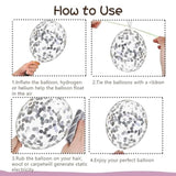 60 Pcs Black & Silver Balloons 12" Confetti Balloons for Birthday & Theme Parties