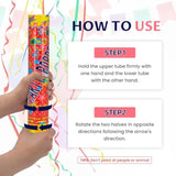 Confetti Cannon 12Inch Multicolor Confetti Popper Party Streamer Biodegradable 12Pack Party Popper Streamer Shooters For Weddings Birthdays Graduations Baby Showers Christmas New Year Celebrations