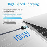 100W 2 In 1 Magnetic Usb C Charging Cable [2-Pack, 4/6.6Ft] 480Mbps Data Transfer, 5A C To C Cable Fast Charging For Iphone 16/15/14/13 Pro Max, Macbook Pro,Ipad,Galaxy S22,Pixel