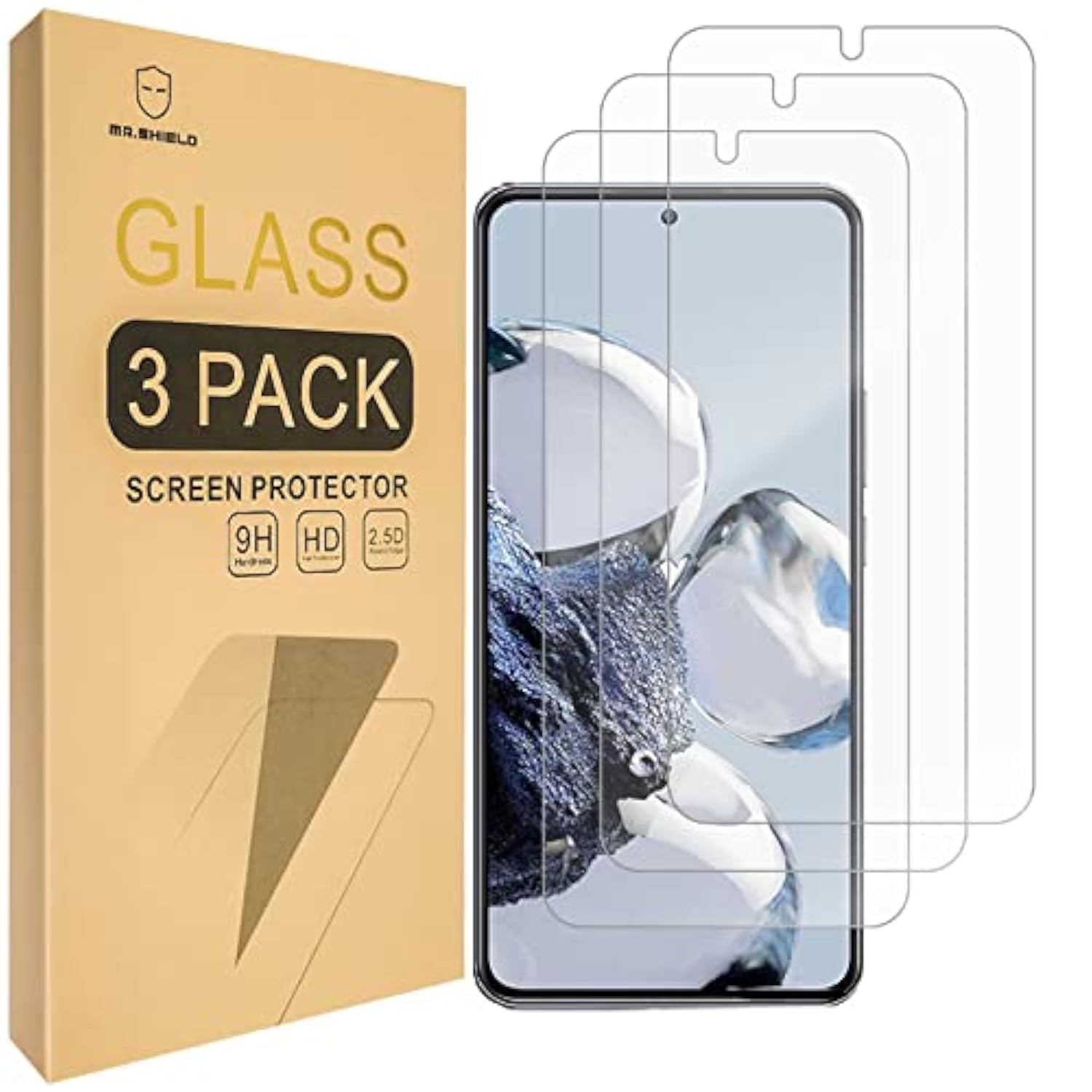 [3-Pack] Designed For Xiaomi 12T Pro/Xiaomi 12T 5G [Tempered Glass] [Japan Glass With 9H Hardness] Screen Protector