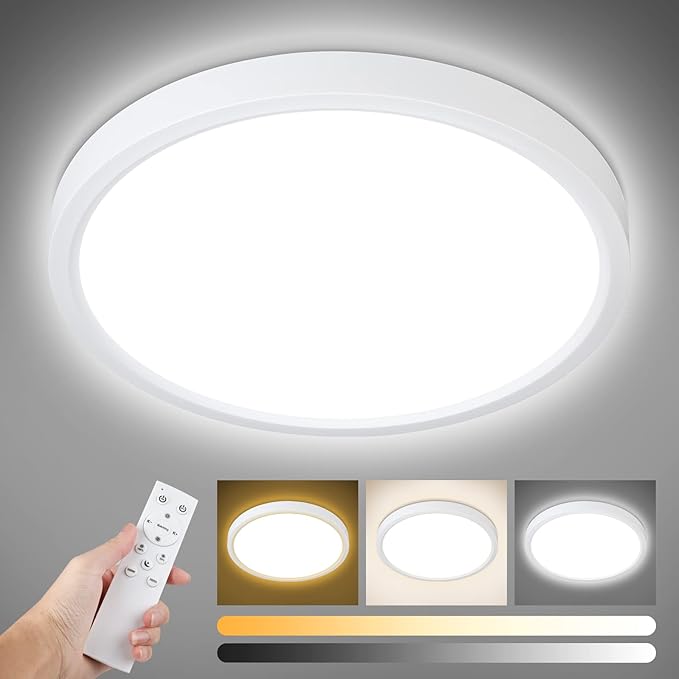 8.7 Inch Dimmable LED Ceiling Light with Remote 3000K-6000K Flush Mount Fixture