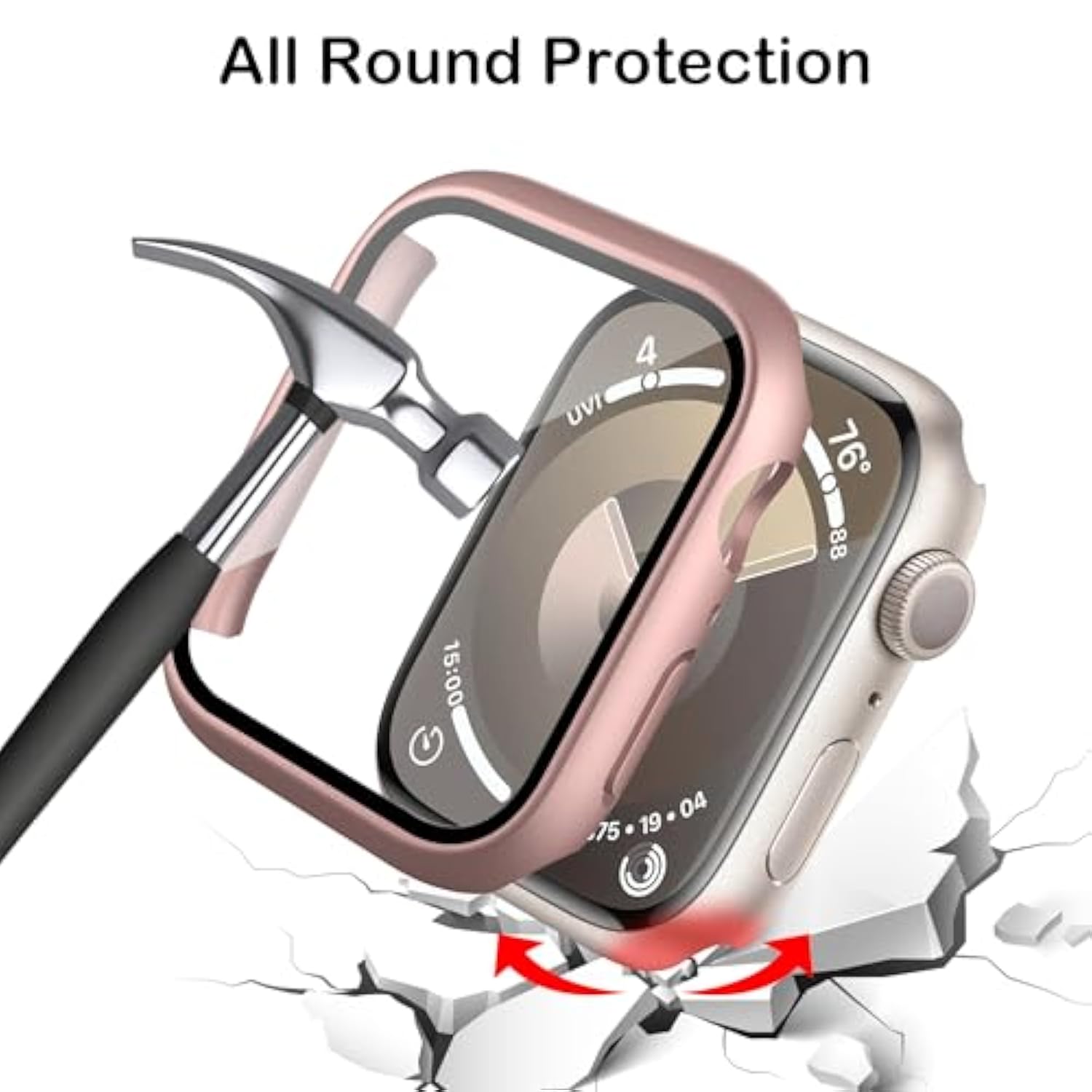 24 Pack Case For Apple Watch Series 10 42Mm With Tempered Glass Screen Protector, Shockproof Hard Pc Scratch Resistant Bumper Protective Cover Compatible With Iwatch S10 42Mm