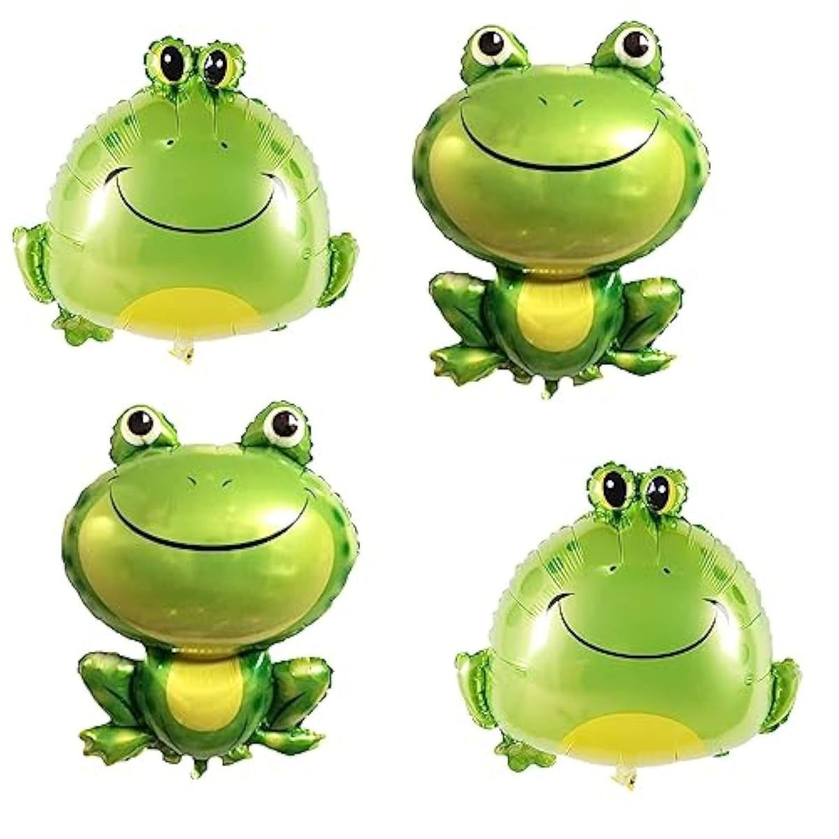 4Pcs Large Green Frog Mylar Foil Balloons Animal Themed Birthday Party Decorations