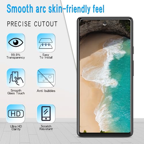 [3+3 Pack Screen Protector for Google Pixel 7 Tempered Glass with Camera Lens Protector, Support Fingerprint Reader, No-Bubbles, Anti Scratches