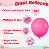 Pink Balloons, 12 Inch Hot Pink White Balloons, Chrome Pinks Pastel Metallic Pinks White Clear Latex Balloon For Girls Birthday Baby Shower Bridal Shower Valentine'S Day Wedding Party Decorations