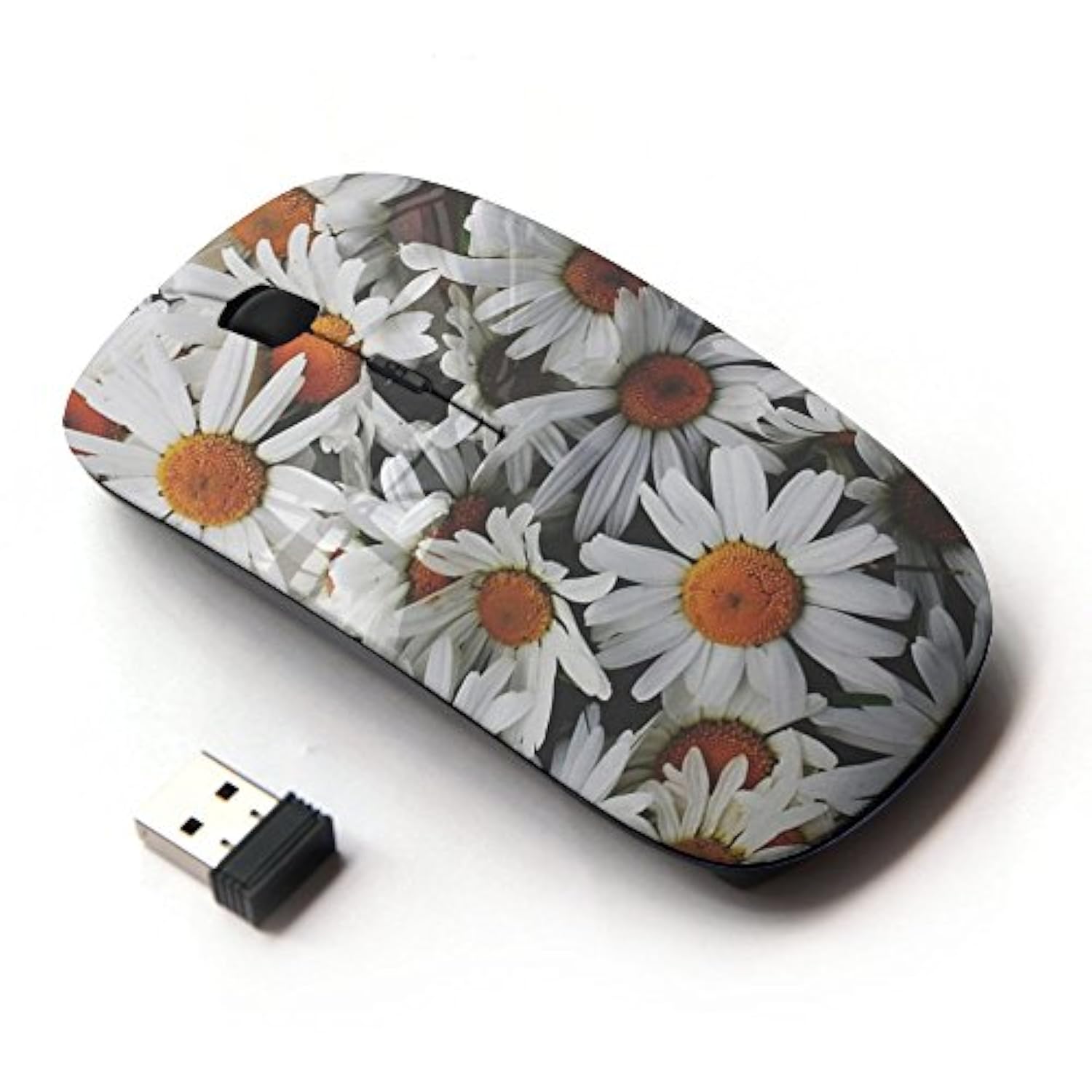 [ Optical 2.4G Wireless Mouse ] Daisies Flowers Sun Field Vintage