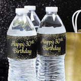 Black And Gold 30Th Birthday Water Bottle Labels – 20 Waterproof Stickers For 30Th Birthday Party Decorations And Favors