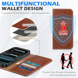 SHIELDON Genuine Leather Case Wallet for iPhone 6.3" 2025, Retro Brown
