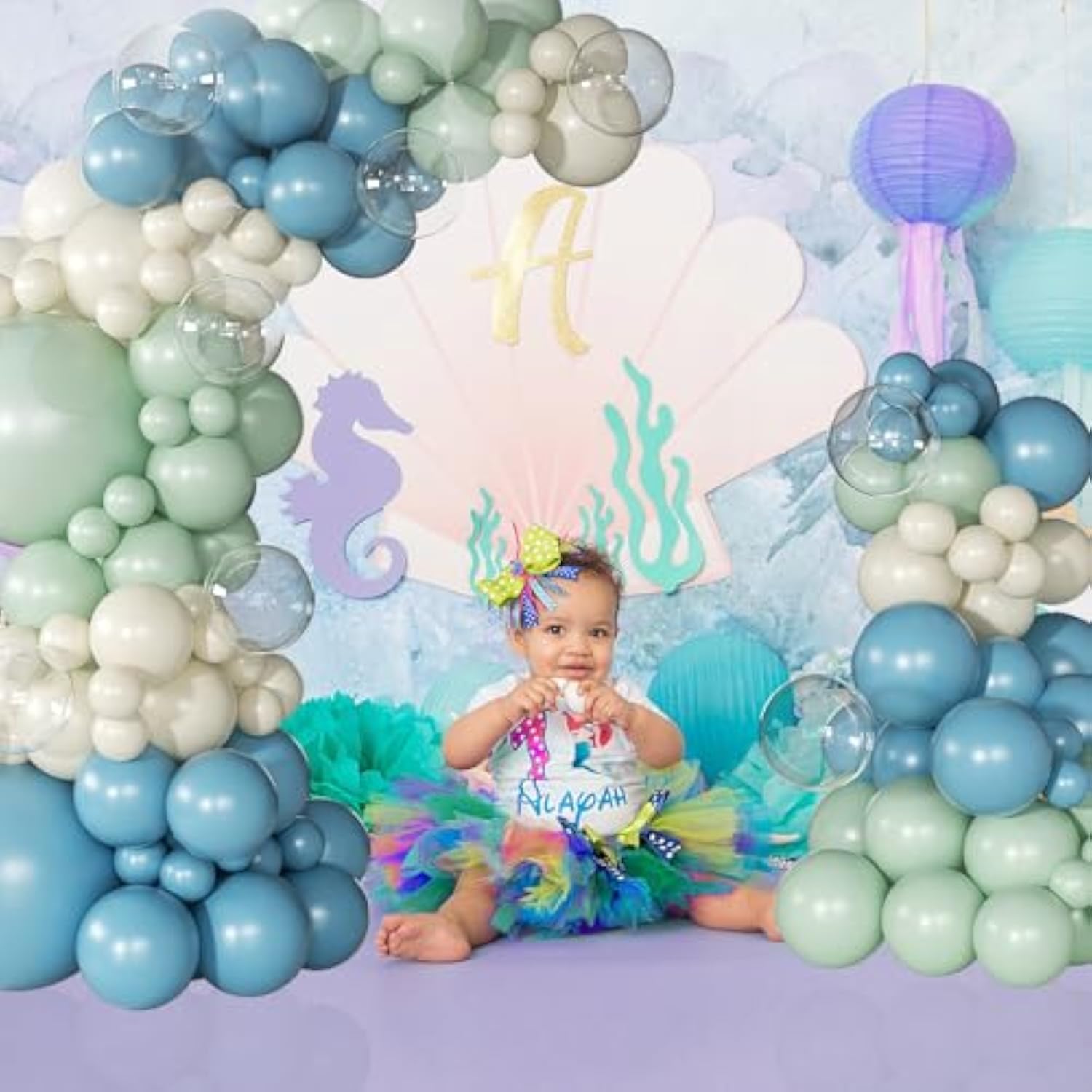 136pcs Ocean Balloon Arch Kit – Under the Sea Party Decorations for Baby Shower & Birthday