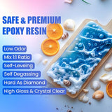 Epoxy Resin Kit, 64Oz Kit Crystal Clear Resin Epoxy, Bubble Free, No Yellowing, Uv Resistant, Food Safe With Foil Flakes, Sequin, Easy Mix 1:1 For Diy Crafts Jewelry Making(32Oz X 2)