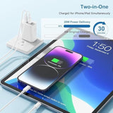 Usb C Fast Charger Block,Usb C Charging Block 2-Pack Type C 2In1 Dual Ports Plug Wall Charger, Fast Type C Charger For Iphone 16/16E/16 Plus/16 Pro/16 Pro Max/15 Pro Max/14/13/12/11/Xs Max/Xr/X,Ipad