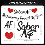 So Fucking Proud Of You Banner - No-Diy You Did It Banner Sober Af Cake Topper Decorations Glitter Black Happy Soberversary Party Supplies Sobriety Recovery Party Decor Sobriety Gift For Men