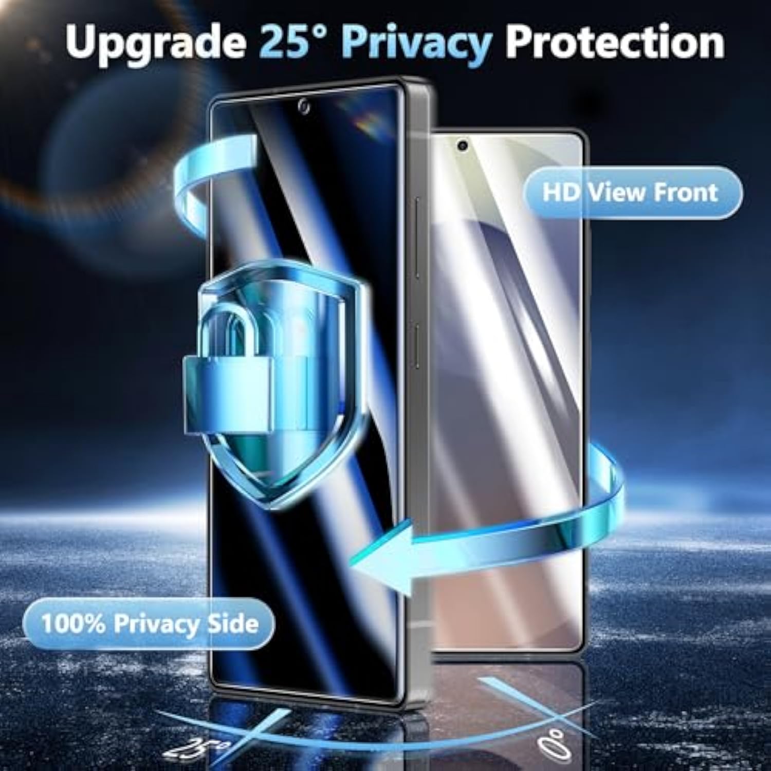 2 Pack For Samsung Galaxy S25 Ultra Privacy Screen Protector Tempered Glass, Fingerprint Unlocking, 25° Anti Spy S25 Ultra Screen Protector, Full Coverage, Case Friendly, Easy Installation