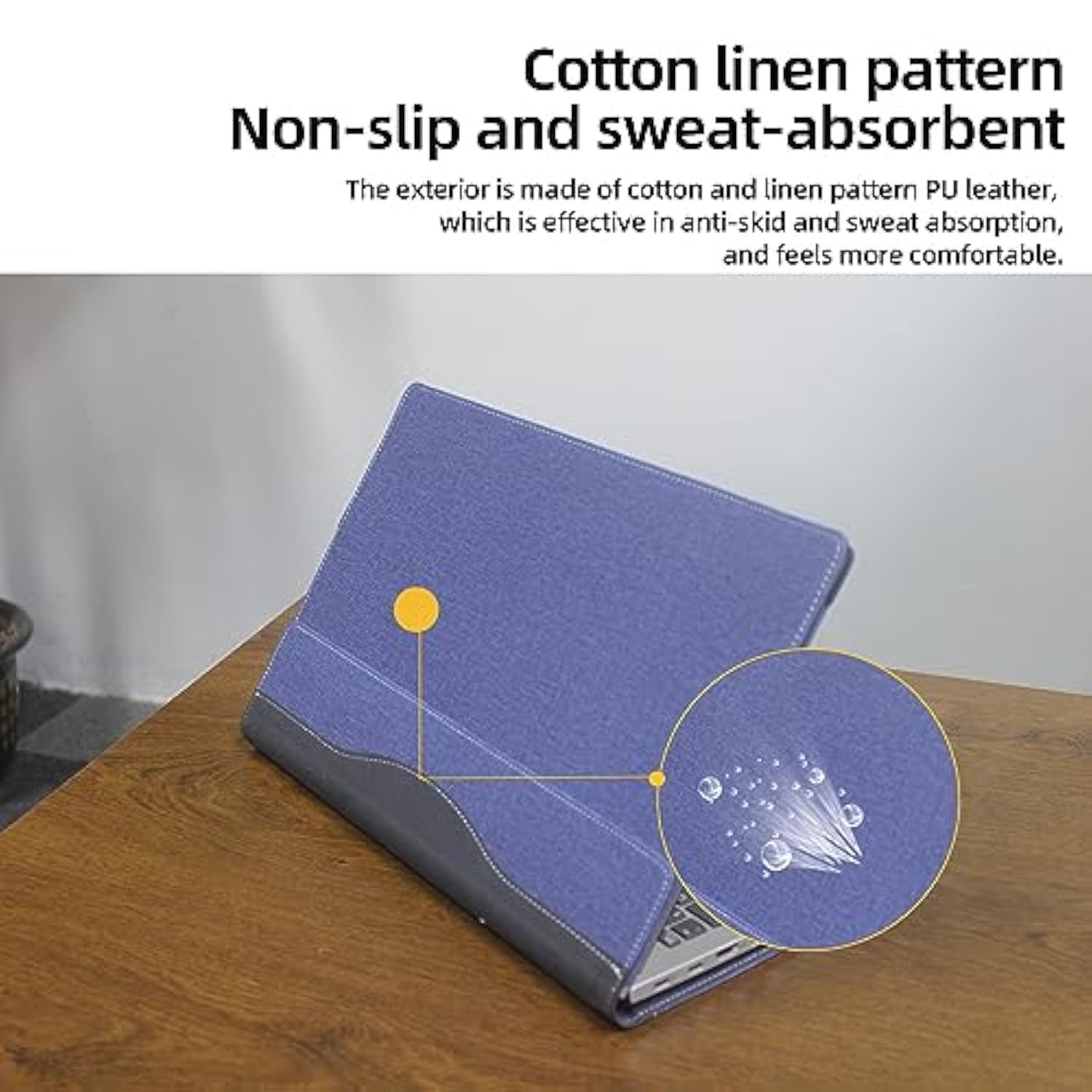 Laptop Cover For Dell Inspiron 16 Inch 7640 7635 5620 5625 5630 5635 7610 7620 Vostro 7630 2-In-1 All Inclusive Drop Case 16" Pu Leather Protective Laptop Bag Detachable Shell (Blue)