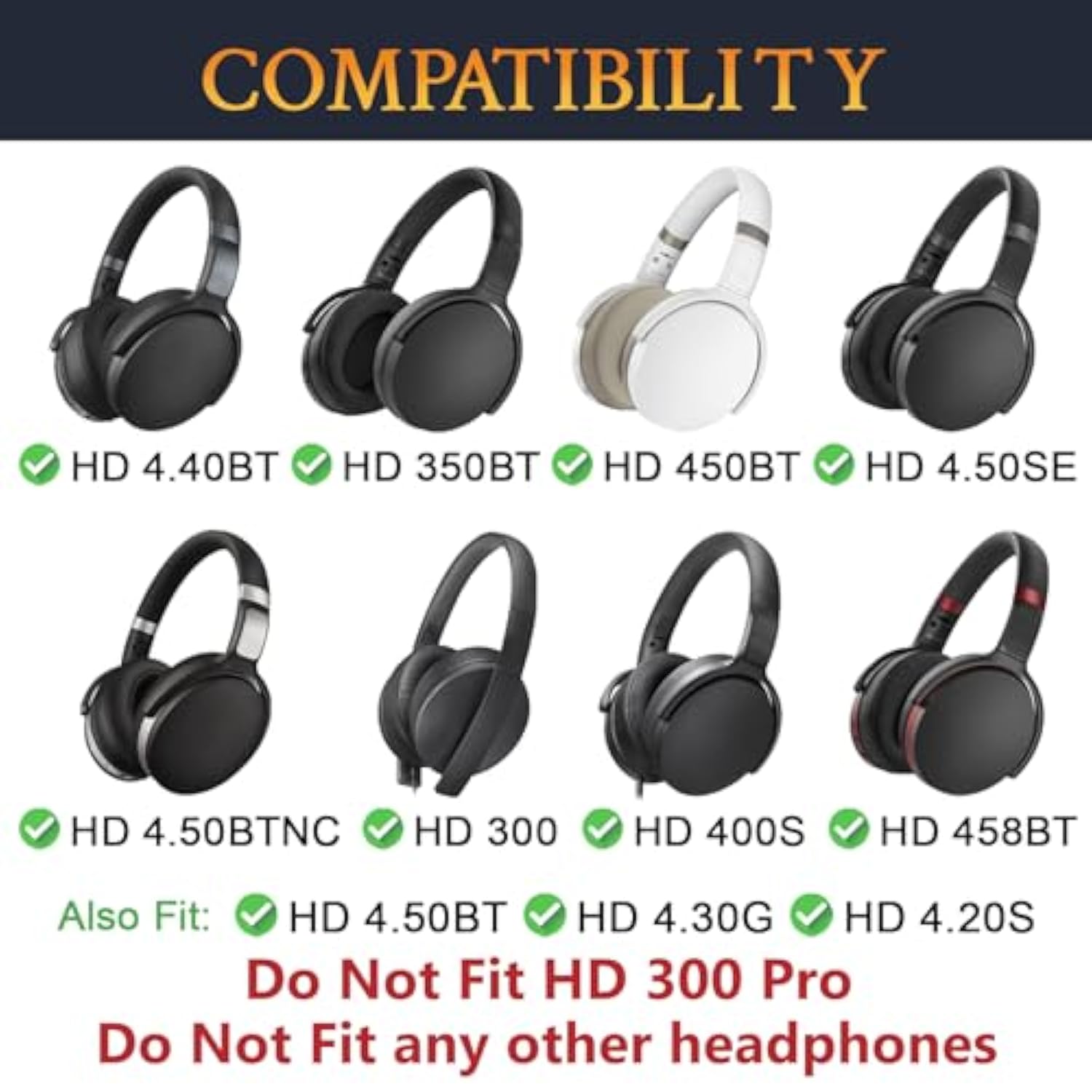 Mesh Fabric Earpads Replacement For Sennheiser Hd 4.50Bt, Hd 4.50Btnc, Hd 4.50Se, Hd 4.40Bt, Hd 4.30G, Hd 4.20S, Hd 458Bt, Hd 450, Hd 450Bt, Hd 400S, Hd 350Bt, Ear Pads Cushions - Black