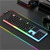 Rgb Backlit Black 104 Keys Wired Gaming Keyboard And Mouse, Usb Connection