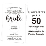 50 Pack Flower Plants Scratch Off Game Cards For Country Wedding, Bridal Lottery Tickets, Wedding Shower Ideas