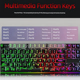 Wired Crack Game Keyboard And Mouse Set With Mechanical Feel, Illuminated Letter Perforated Rainbow Led Mouse And Keyboard?104 Keys Numeric Keypad, Led Indicators, For Office,Gaming