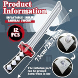 12 Pcs Inflatable Ninja Samurai Sword, Inflated Katana Sword Toy, Blow Up Ninja Swords For Party Favors Cosplay Samurai Theme Party