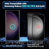 For Samsung Galaxy S23 Ultra Screen Protector Tempered Glass, 3D Curved Glass For S23 Ultra 5G,6.8 Inch [Fingerprint Unlock][Anti-Scratch][Case Friendly][2 Pack]