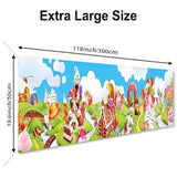118 X 20 In Candyland Sweet Cartoon Rainbow Cupcake Ice Cream Castle Theme Yard Banner Sign Decorations Baby Shower Girls Birthday Party Cake Table Polyester Supplies