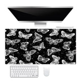 Black And White Butterfly Large Mouse Pad For Desk,Galaxy Space Mouse Pad Gaming Desk Accessories Non-Slip Rubber Base Keyboard And Mouse Pad For Home Office Table Mousepad, 31.5W X 15.7L Inches