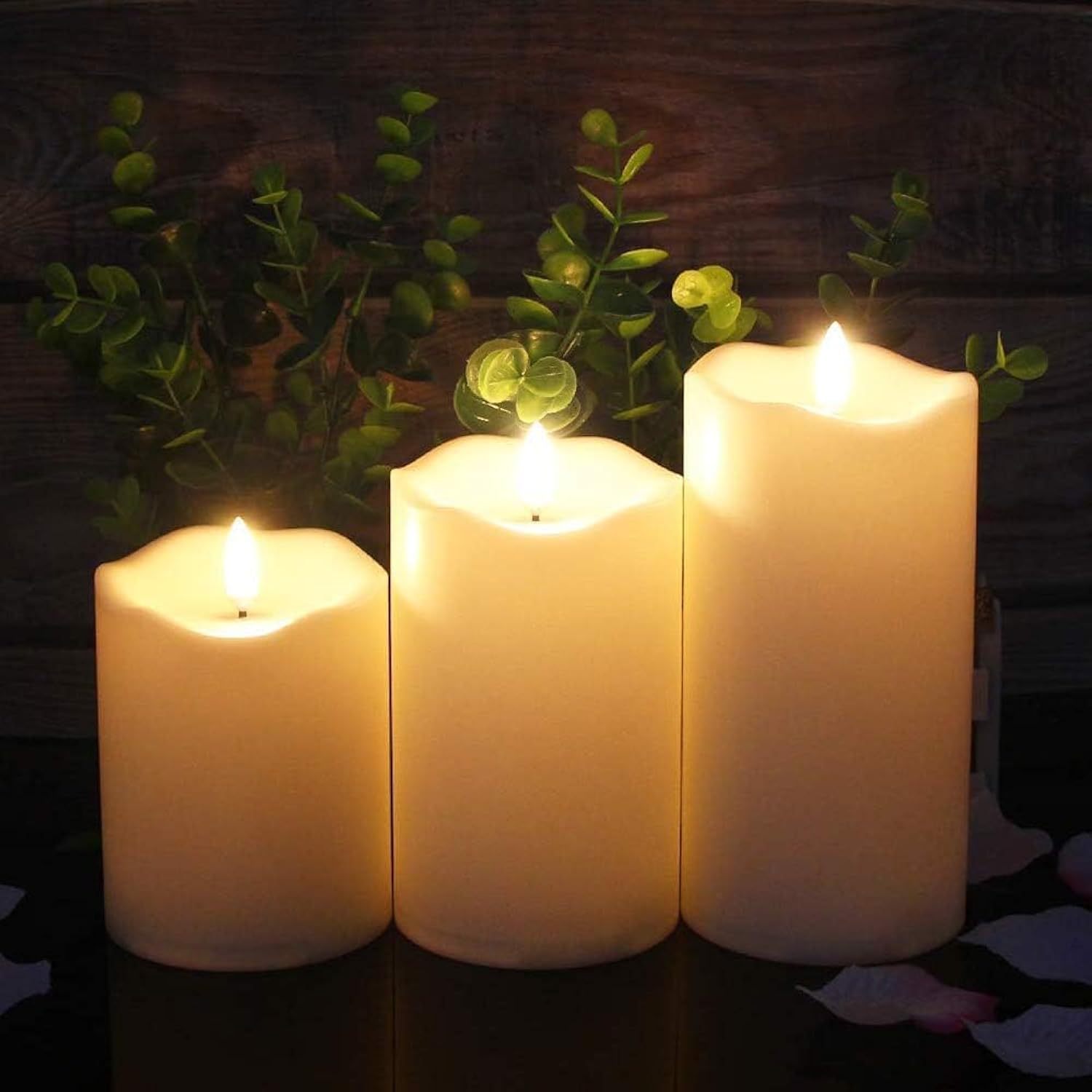 Flickering Flameless Candles, Realistic Led Candles With Remote And Timer, Set Of 3 Battery Operated Candles For Room Fall Home Decor Wedding Christmas Decorations