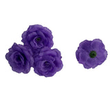 25 Pcs 3 Inch Artificial Rose Flower Heads,Silk Rose Head Flowers,Wedding Party Home Garden Decoration Diy Craft Gift Box Decoration (Purple)