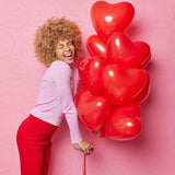 Afterloon Biodegradable Balloons 100 Pcs Ruby Red 10 Inch Heart Shaped, Thickened Extra Strong Natural Latex Helium Float, Proposal Marriage Love Baby Shower Gender Reveal Wedding Bridal