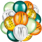 24 Pieces Jungle Balloons 12 Inch Animal Print Balloons Safari Theme Party Decorations Jungle Theme Party Supplies(Animal Print Style,Fresh Color)