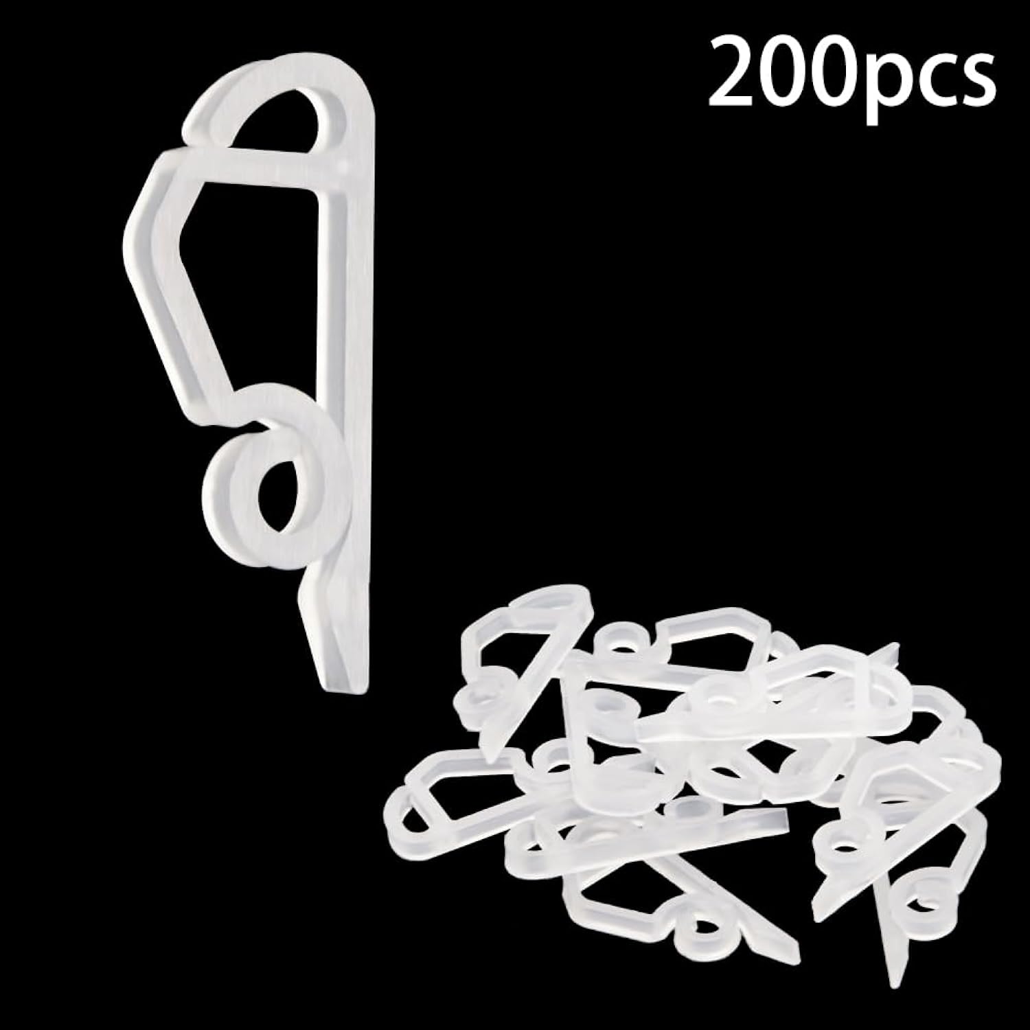 Christmas Light Clips, Outdoor Festive String Lights Siding Clamps, Sliding Hooks, Weatherproof Plastic Clips For Light Decoration (White200)