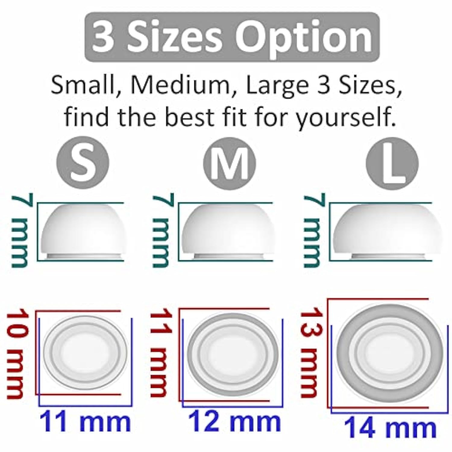 3 Pairs Compatible With Airpods Pro 1St 2Nd Ear Tips Buds, Small Medium Large 3 Size Silicone Rubber Eartips Earbuds Gel Accessories Compatible With Airpods Pro 2 And 1St - S/M/L Purple