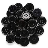 23/32 Inch (17.50Mm) Black Color Resin Buttons Sewing Flatback Buttons