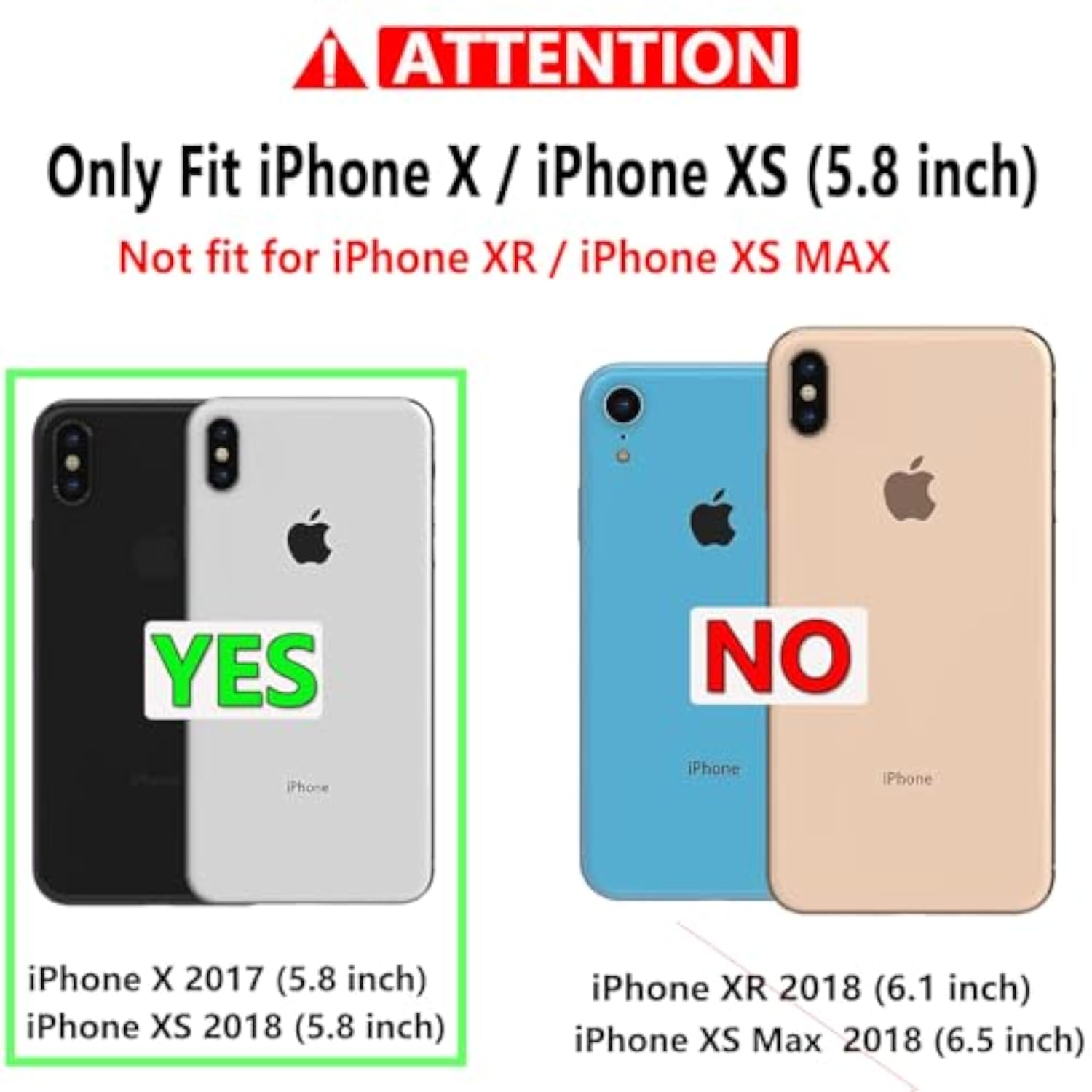 Heavy-Duty Tough Rugged Shockproof Protective Case for iPhone X/Xs with HD Screen Protector, Black