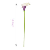 Calla Lily Bridal Wedding Festival Decor Bouquet Real Touch Latex Flower Bouquet Pack Of 20 (Purple-White)