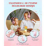 Kids Headphones, Wired Foldable On-Ear Headphones For Kids, Volume Limiter 94D