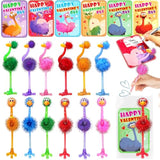 Valentines Day Gifts For Kids - 24 Pack Valentines Stationery Sets With Flamingo Ostrich Ballpoint Pens Valentines Day Card For Kids School Classroom Exchange Gifts Party Favors, Classroom Prizes