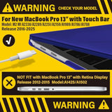 IBENZER Compatible with 2025 2024 M2 MacBook Pro 13 Inch Case 2025-2016 M1 A2338 A2289 A2251 A2159 A1989 A1706 A1708, Hard Shell Case & Sleeve & Keyboard Cover & Type C, Crystal Blue,T13CYNV+3